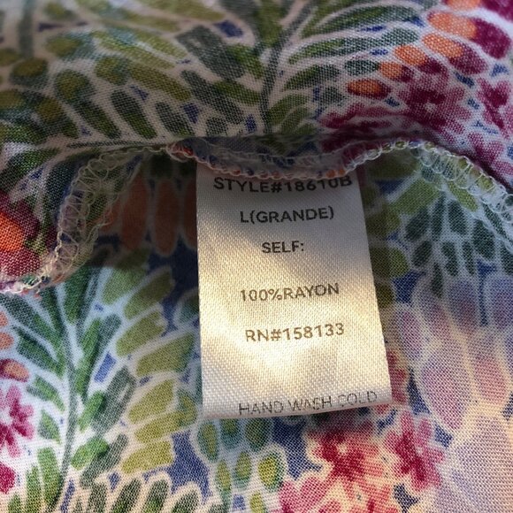 Staccato Multicolor Floral Print Flutter Sleeve Lightweight Top Size L - Picture 6 of 9
